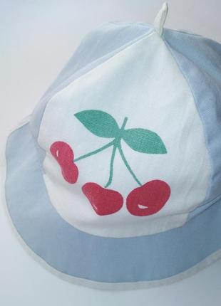 Панама /супер панама з вишеньками/крута бавовняна панама/панама вінтаж/прикольна панама з вишеньками