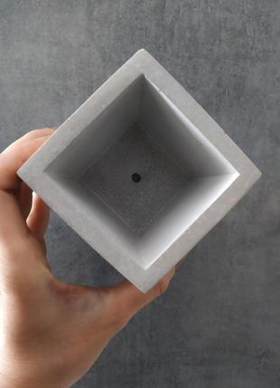 Кашпо куб горшок для цветов бетон серый