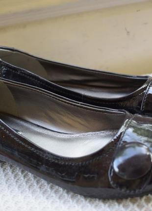 Кожаные туфли балетки лодочки ecco р. 39 25,8 см