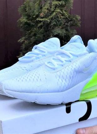 Кросівки nike 270 чоловічі білі найк з амортизацією салатові2 фото