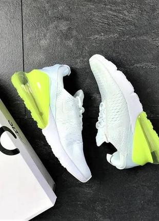 Кросівки nike 270 чоловічі білі найк з амортизацією салатові3 фото