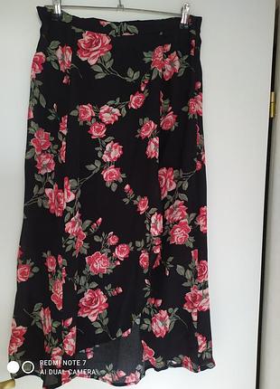 Юбка в "розах" с разрезом miss selfridge 10/38