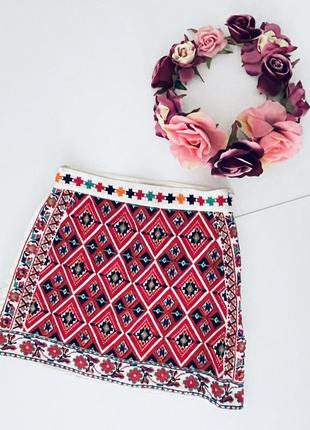 Спідниця вишивка а - силует біла льон котон натуральна вишиванка спідниця вишивка біла льон натуральна підкладка