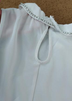 Белая блуза блузка рубашка безрукавка недорого купить хс с размер5 фото