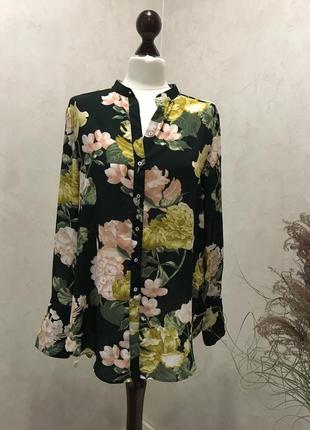 Шелковая блуза рубашка от h&m в стиле kenzo