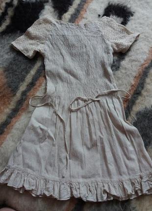 Сукня з натурального льону та бавовни з візерунком2 фото