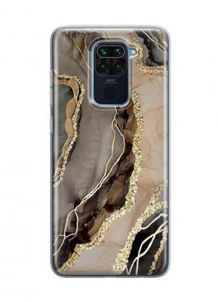 Чехол gisolo на xiaomi redmi note 9 с рисунком gold & chocolate