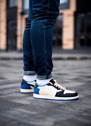 Nike air jordan 1 low travis scott x fragment мужские кроссовки найк аир джордан