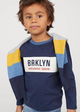 Котоновая кофта кофточка реглан лонгслив футболка для мальчика, лонгслів для хлопчика, h&m