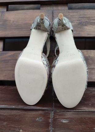 Изысканные босоножки туфли passo per passo на высоком каблуке змеиный принт кожа италия ручная работа10 фото