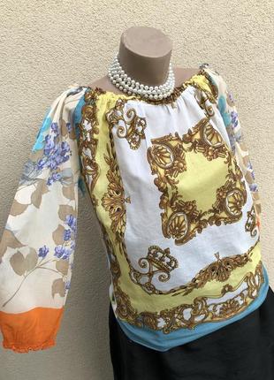 Блуза реглан в принт,етно стиль бохо,люкс бренд,dolce & gabbana,6 фото