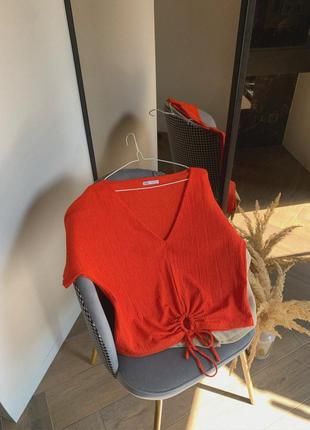 Блуза кофта топ оранжева від zara зара1 фото