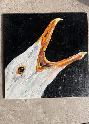 Картина маслом 20*20 чайка