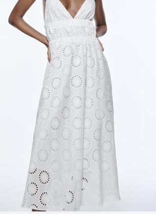 Платье вышитое сарафан с вышивкой длинный zara оригинал4 фото
