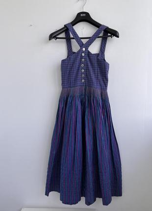 Коттоновое платье сарафан дирндль  tostmann trachten в стиле laura ashley5 фото