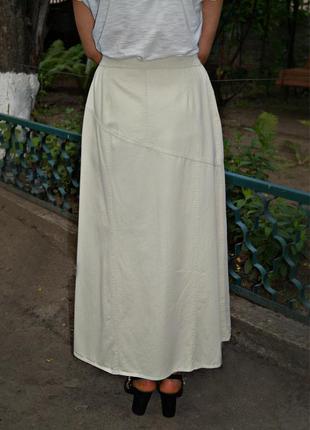 Стильная летняя женская юбка макси на пуговицах4 фото