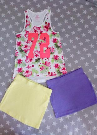 Літній комплект на девочку, дитяча майка топ і спідниця 2 шт, pepperts німеччина lidl, 134-140