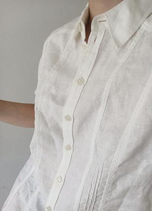100% льон біла сорочка з вишивкою1 фото
