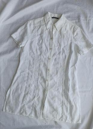 100% льон біла сорочка з вишивкою10 фото