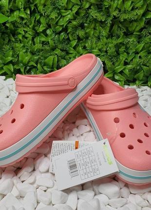 Крокси жіночі крокси crocs crocband melon ice blue4 фото