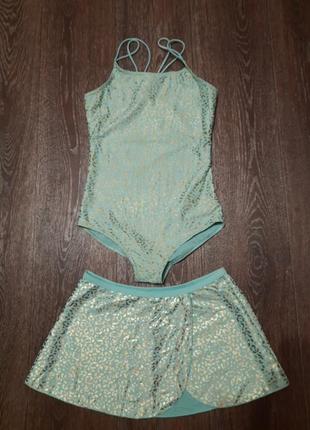 Брендовый слитный купальник +юбочка на 12-13 лет  от george