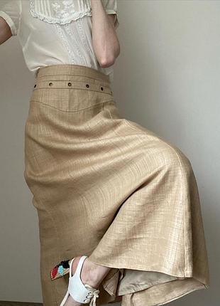 100% лён. юбка миди на весну лето sera fashion