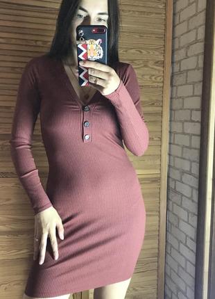 Платье в рубчик pull & bear платье