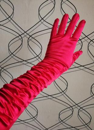 Довгі атласні рукавички жатка3 фото