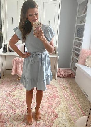 Новое хлопковое платье h&m, хлопок + лен