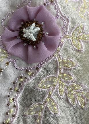 Льняная юбка лен натуральный кружево с вышивкой  fransa7 фото