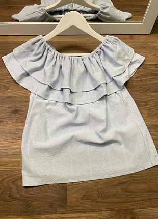 Голубой топ кофта с воланами dorothy perkins