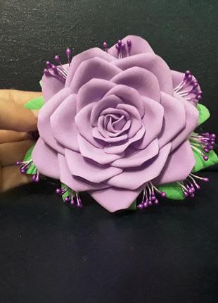 Шпилька для волосся біла троянда ручна робота
