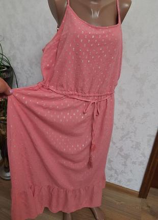 Нарядное платье  сарафан  под пояс рюша миди большой размер7 фото