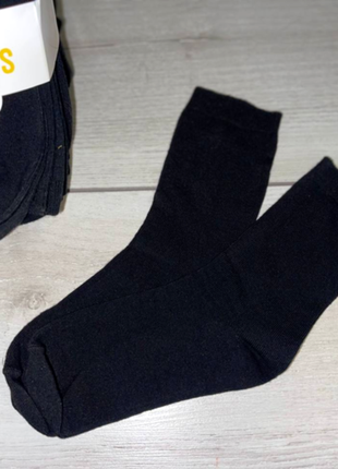 Черные однотонные носки детские размер 31-36 george .