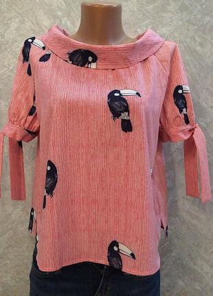 Блуза в смужку з застібкою ззаду розмір 10-12 atmosphere