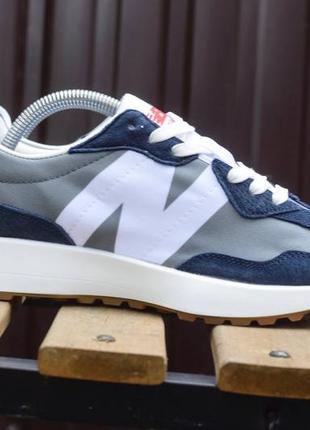 Мужские кроссовки new balance 327 (темно/синие с серым)6 фото