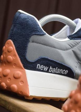 Мужские кроссовки new balance 327 (темно/синие с серым)2 фото