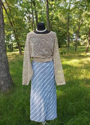 Этно, бохо стиль шикарнейшая льняная юбка премиум коллекции marks & spencer1 фото