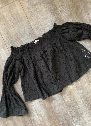 Топ мереживний, кроп, блуза оверсайз