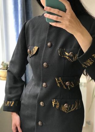 Винтажный пиджак приталенный французский винтаж франция в стиле диор