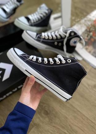 Жіночі високі чорно-білі кеди converse chuck taylor🆕 кеди конверс4 фото