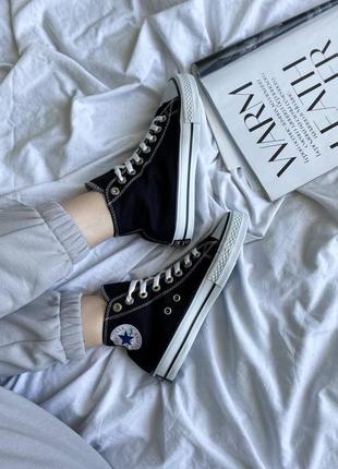 Жіночі високі чорно-білі кеди converse chuck taylor🆕 кеди конверс10 фото