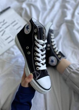 Жіночі високі чорно-білі кеди converse chuck taylor🆕 кеди конверс