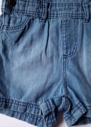 68-74 см джинсові шорти з грудкою літній напівкомбінезон джинс шортики з лямками джинсові5 фото