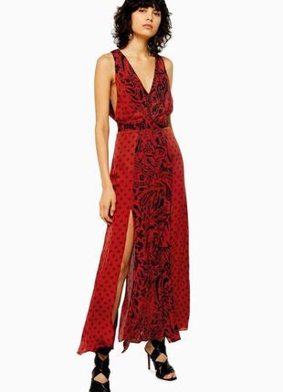 Шикарное платье topshop idol mixed pinafore midi dress