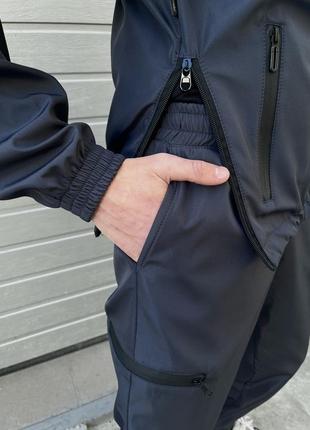 Чоловічий костюм анорак + штани (чорний та синій)7 фото
