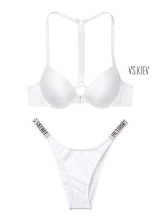 Купальник victoria’s secret оригинал белый 34c 75c виктория сикрет стразы камни vs вікторія сікрет4 фото