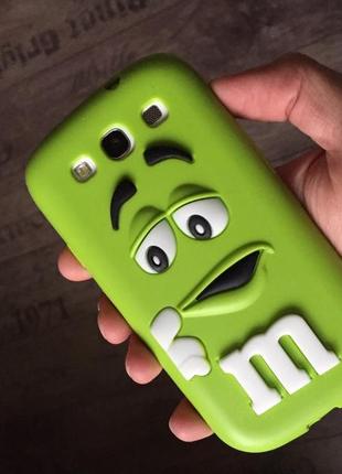 Силіконовий чохол m&m's для duos samsung s3 i9300 mms цукерки зелений салатовий яскравий
