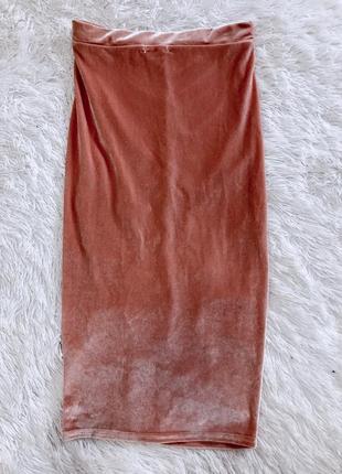 Велюровая юбка со сборкой boohoo5 фото