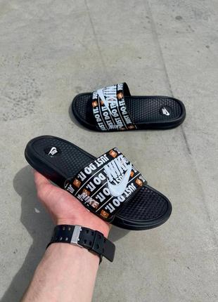 Тапуи тапочки slides just do it 'black' шльопанці